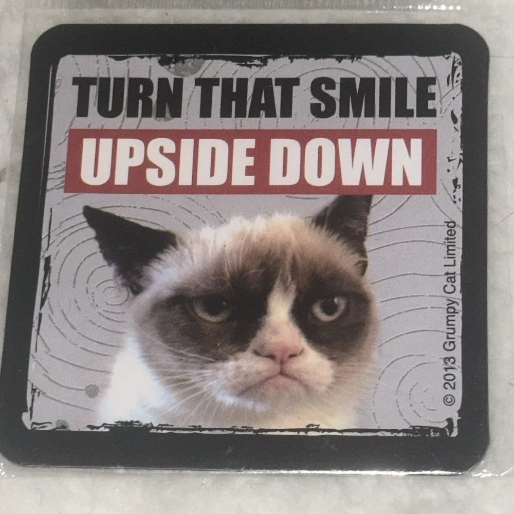 Grumpy Cat Magnet Set‎ 4pc Ganz 2013 Funny Sarcastic Meme Quotes Cat Lover Gift
